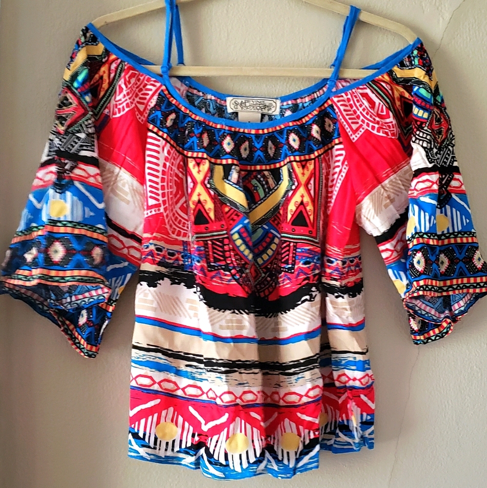 Beautiful Boho Off the Shoulder Shirt - Picture 1 of 6